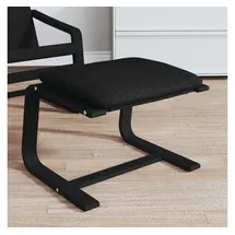 vidaXL Fußhocker Baumwolle 51 x 41 x 40 cm Schwarz