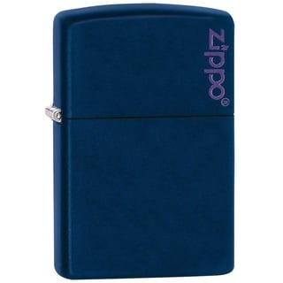 Zippo Logo Pocket Lighter, Navy Matte