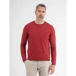 Rundhalspullover Flachstrick - Ruby Red - M