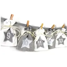 Frau Wundervoll Adventskalender zum Befüllen grau weiß Größe: L 185 cm