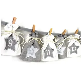 Frau Wundervoll Adventskalender zum Befüllen grau weiß Größe: L 185 cm