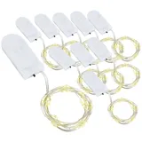 Lunartec 10er-Set LED-Lichterdraht, je 24 Mikro-LEDs, je 1,2 m, IPX4, warmweiß