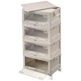 Xcase 4er-Set faltbare Aufbewahrungsboxen mit Deckel, 4 Rollen, 45 l, weiß