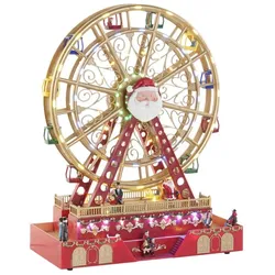 Weihnachtsschmuck DKD Home Decor Wasserrad Rot Bunt Harz Weihnachten 38 x 17 x 49 cm