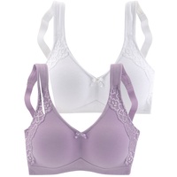 PETITE FLEUR Soft-BH Damen flieder+weiß Gr.80C