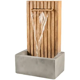 MARELIDA Brunnen mit Holzwandoptik Standbrunnen H: 54cm
