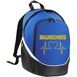 multifanshop Rucksack - Braunschweig - Herzschlag - Druck gelb - Tasche