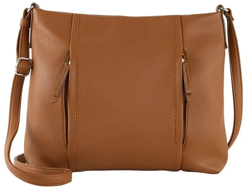 TOM TAILOR Damen TTBECA M Beuteltasche mit Reißverschluss-Details, braun, Uni, Gr. ONESIZE