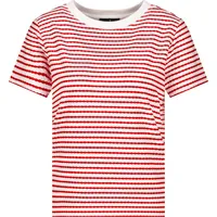 Monari T-Shirt »Shirt Struktur«, Mit Rundhalsausschnitt, rot