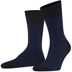 FALKE Herren Socken - Shadow, Strümpfe, Baumwolle, Logo, lang, einfarbig Dunkelblau 43-44