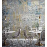 Marburg Smart Art Gallery Fototapete Shabby Uni (B x H: 2,65 x 3,4 m, Vlies, Grau-Gelb)