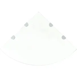 vidaXL Eckablage mit Verchromten Halterungen Glas Transparent 45x45 cm