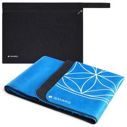 Navaris Yogamatte, Reiseyogamatte faltbar inkl. Tasche - 1,5mm Yoga Matte Fitnessmatte blau