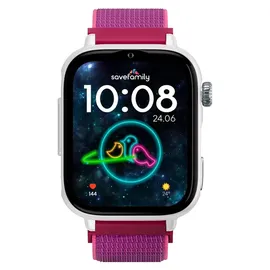 SaveFamily SaveWatch Plus 2 GPS+Cellular 49,8 mm Weiß Stoffarmband Himbeere