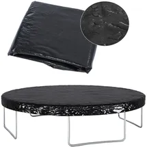 Kinetic Sports Ø Trampolin Abdeckung Regenabdeckung Abdeckplane - UV-beständig, Reissfestes pe, schwarz Schwarz ø 490 cm (für trampoline bis ø 488 cm)