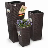 DEUBA Outdoor Pflanzkübel Set 3-tlg. braun