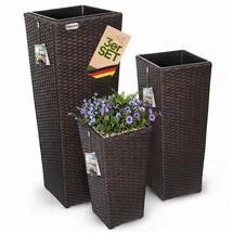 DEUBA Outdoor Pflanzkübel Set 3-tlg. braun