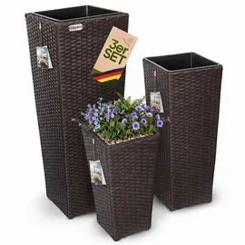 DEUBA Outdoor Pflanzkübel Set 3-tlg. braun