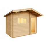 Infraworld Fasssauna Infraworld Gartensauna Terra 3 Außensauna mit Vorraum Saunahaus 341