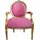 Casa Padrino Barock Medaillon Salon Stuhl Rosa/Gold