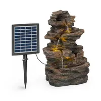 blumfeldt Wasserspiel Messina Kaskadenbrunnen Solarbrunnen, 30 cm Breite, (Set, Solarpanel;LED-Beleuchtung und Anschlussmaterial), spring zimmer zier brunnen led-beleuchtung terasse solar outdoor braun