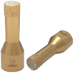 Goldene Diamant-Trockenbohrkrone M14 | Ø 14 mm | Art. 50398