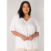 Base Level Curvy Shirtbluse Yanina mit V-Ausschnitt weiß 48