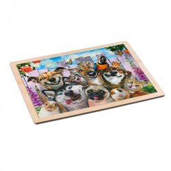 Philos Spiel, Holz-Rahmenpuzzle - Pet Selfie - Hunde - Katzen