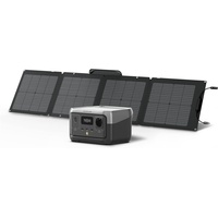 EF ECOFLOW Tragbare Powerstation RIVER 2 mit 110W faltbare solar panel, 256 Wh Solargenerator mit LiFeP04, Schnellladung in 1 Stunde, bis zu 600 W Leistung, Balkonkraft für Notstrom/Camping