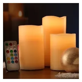 MARELIDA LED Kerzenset 7,5 cm 3 St. mehrfarbig