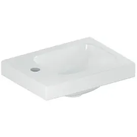 Geberit iCon Light Handwaschbecken 38 cm mit Hahnloch links, ohne Überlauf, weiß KeraTect