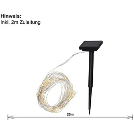 Star Trading Solar Lichterkette 200 LEDs warmweiß 19,9m Lichtsensor