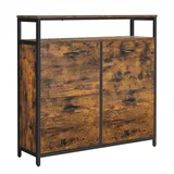 Mid.you Schuhkipper, Schwarz, Dunkelbraun, Metall, Holzwerkstoff, 98.3x96.5x30 cm, stehend, Garderobe, Schuhaufbewahrung, Schuhkipper