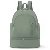 Agger Sportrucksack Rucksack,Gym-Rucksack für Damen und Herren,mit Schuhfach und Nassfach, Sportrucksack,für Fitness, Schwimmen und Freizeit,wasserdichter grün