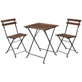 PROGARDEN Bistro-Set 3-tlg. Schwarz - Schwarz