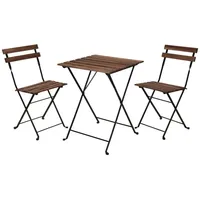 PROGARDEN Bistro-Set 3-tlg. Schwarz - Schwarz