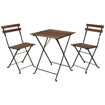PROGARDEN Bistro-Set 3-tlg. Schwarz - Schwarz