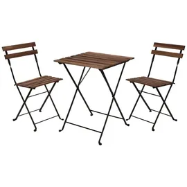 PROGARDEN Bistro-Set 3-tlg. Schwarz - Schwarz