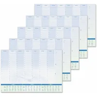 SIGEL H6350/5 Papier-Schreibtischunterlage DIN A2, Kalender 2026 - 2028, Tages- und Wochenplan, 30 Blatt, 5 Stück, Schreibunterlage aus nachhaltigem Papier