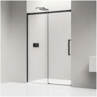 Bernstein Nischendusche mit Schiebetür rechts 110 x 195 cm Schwarz matt 8 mm