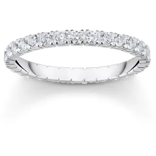Thomas Sabo Ring in zartem Design mit weißen Steinen Recyceltes 925 Sterling Silber Zirkonia, Größe 58, TR2467-051-14-58