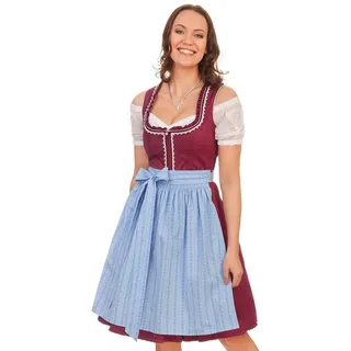 Alpenfee Tracht Dirndl Midi Dirndl 2tlg. - YVONNA - beere 36