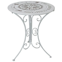 Garden Pleasure Gartentisch Bayo, Ø 60 cm mit Schnörkel-Design weiß