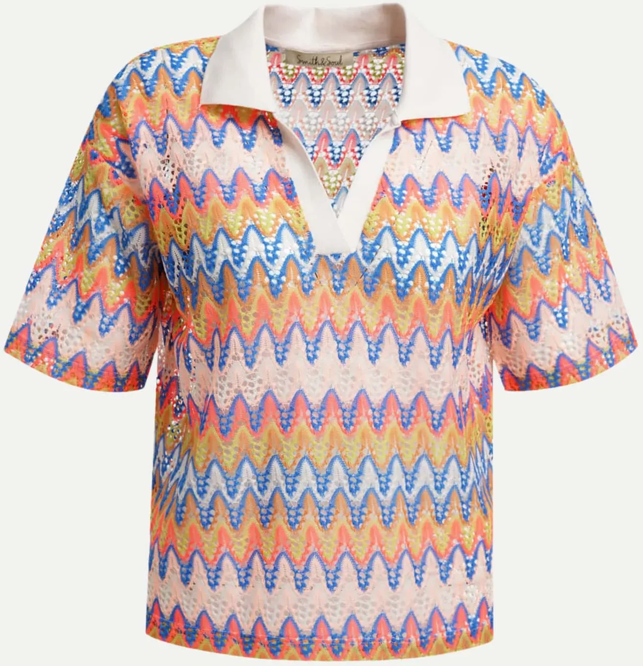 Boxy-Fit Poloshirt Mehrfarbig S