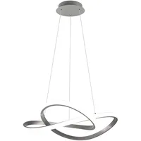 Trio Reality Leuchten LED-Pendelleuchte Course Alu, Eisen, Stahl & Metall Silber Nickel matt