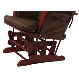 Mendler Relaxsessel HWC-C76 Cord 52 x 100 x 80 cm Braun mit Hocker