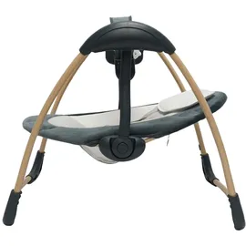 BOJUNGLE Babywippe mit Musik, Vibration und Spielbogen, shedy grey, Klappbare Babywippe