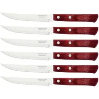 Tramontina Steakmesser, Pizzamesser, Set 6-teilig, 6 Steakmessern aus Edelstahl,