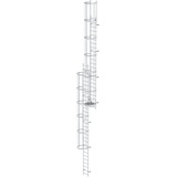 MUNK Mehrzügige Steigleiter mit Rückenschutz (Maschinen) Aluminium blank 12,96m