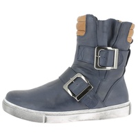 Andrea Conti Damen Stiefelette Leder rockiger Biker Boot 0346833, Größe:39 EU, Farbe:Blau - 39